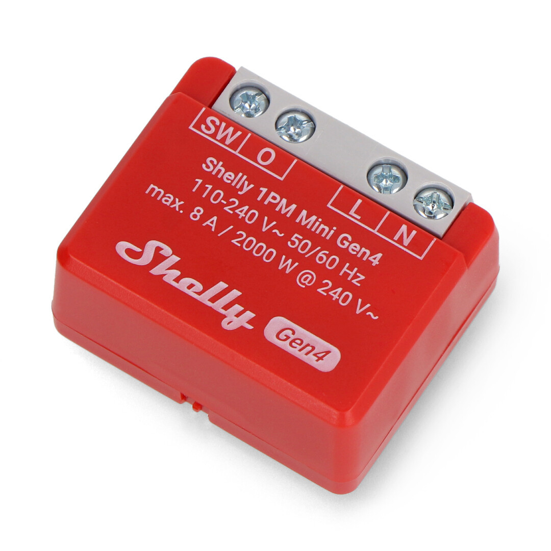 Shelly 1PM Mini Gen4 - przekaźnik 240V/8A WiFi/Bluetooth/ZigBee - aplikacja Android/iOS