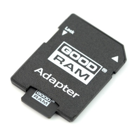 W zestawie z kartą microSD znajduje się adapter umożliwiający umieszczenie kart w slocie kart SD.