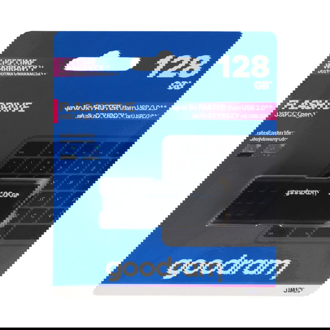 GoodRam Flash Drive - Pamięć USB 3.2 gen 1 Pendrive - UME3 Black 128 GB