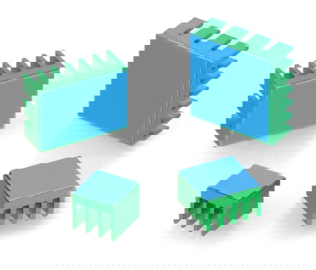 Zestaw radiatorów kompatybilnych z Raspberry Pi 4 zielone 4 szt.