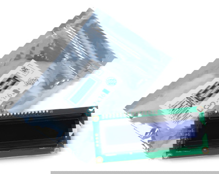 Wyświetlacz LCD 2x16 znaków niebieski ze złączami - justPi