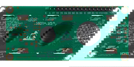 Wyświetlacz LCD 2x16 znaków niebieski ze złączami - justPi