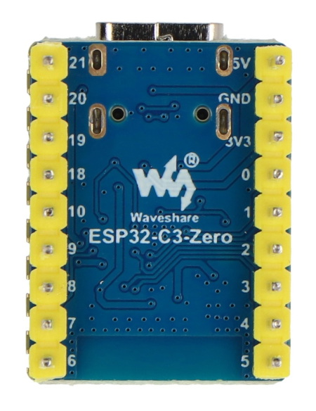 ESP32-C3-Zero - płytka rozwojowa WiFi / Bluetooth - ze złączami - ESP32-C3FN4 - Waveshare 25532