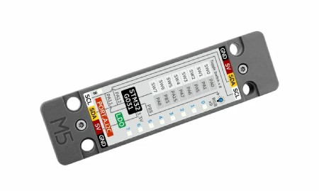 ByteSwitch - 8 przełączników + 9 diod WS2812C RGB - STM32G031 - moduł rozszerzeń Unit - M5Stack U191