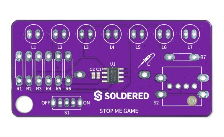 Stop Me game - zestaw edukacyjny do nauki lutowania - Attiny404 - Soldered 333138