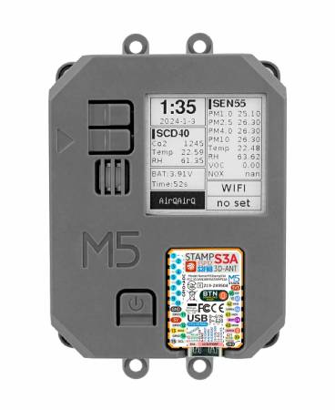 Air Quality Kit v1.1 - zestaw do pomiaru jakości powietrza - moduł deweloperski M5StampS3A + SEN55 + SCD40 - M5Stack K131-V11