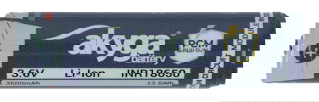 Ogniwo 18650 Li-Ion Akyga INR18650-35M-PCM 3,6 V / 3500 mAh z zabezpieczeniami