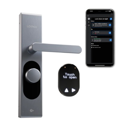 Shelly LOQED Smart Lock - inteligentny zamek do drzwi WiFi / Bluetooth - aplikacja Android / iOS - srebrny