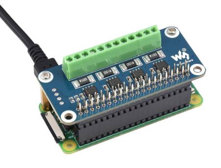 4-kanałowa nakładka HAT do monitorowania prądu, napięcia i mocy do Raspberry Pi - I2C / SMBus - Waveshare 17539