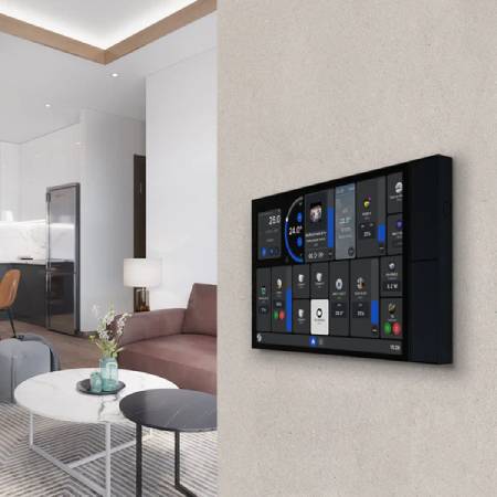 Shelly Wall Display XL - inteligentny panel sterowania z przekaźnikiem 5 A WiFi / Bluetooth - czarny