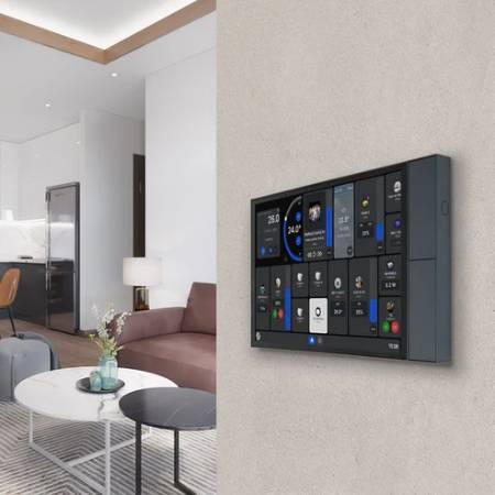 Shelly Wall Display XL - inteligentny panel sterowania z przekaźnikiem 5 A WiFi / Bluetooth - szary