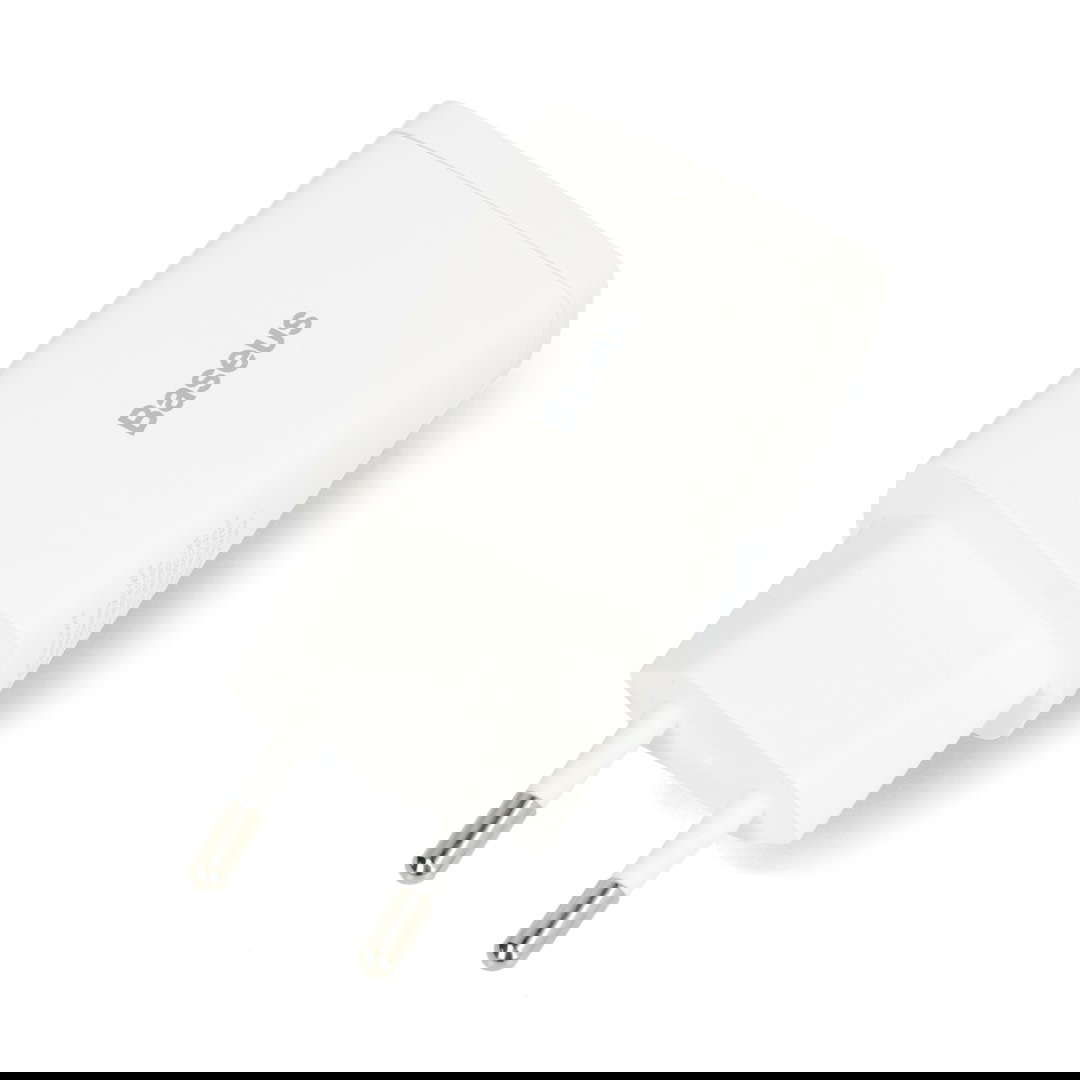 Zasilacz Baseus Compact Quick Charger USB-A / USB-C - 5 V / 3 A 20 W - biały