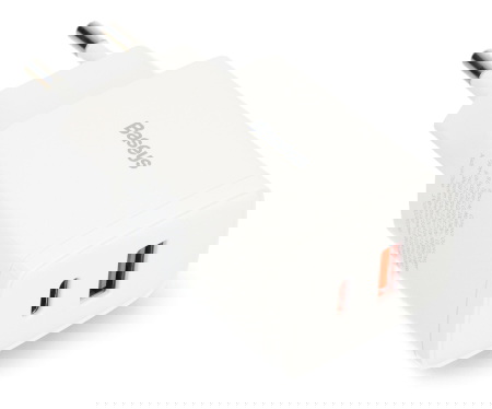 Zasilacz Baseus Compact Quick Charger USB-A / USB-C - 5 V / 3 A 20 W - biały