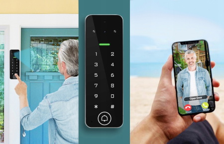 Tuya - wideodomofon z kontrolą dostępu RFID i kodem PIN - WiFi - RTX WDV4
