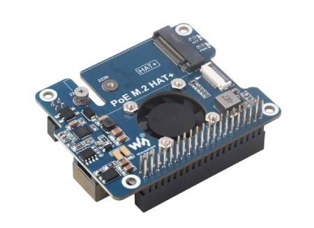 PoE M.2 HAT+ - adapter PCIe do dysków NVMe M.2 z obsługą PoE - do Raspberry Pi 5 - Waveshare 28411