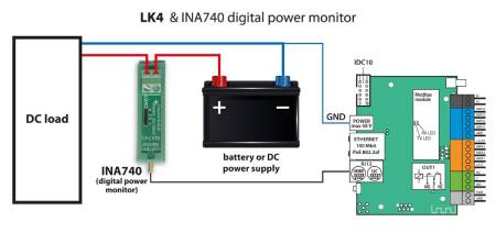 INA740 - cyfrowy monitor mocy I2C do pomiaru prądu, napięcia, mocy i energii - na szynę DIN