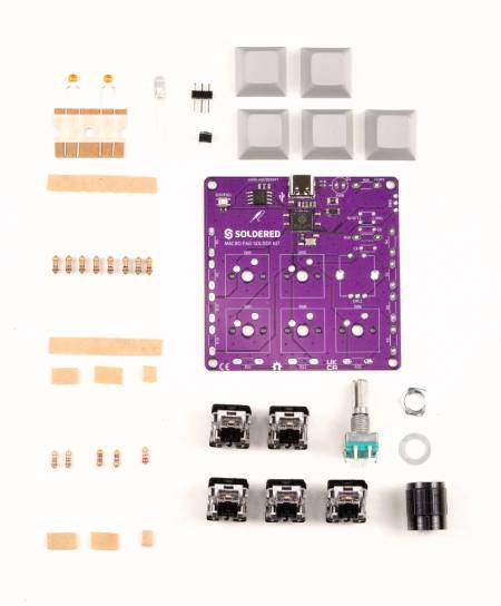 Macro Pad Solder Kit - zestaw edukacyjny do nauki lutowania - RP2040 - Soldered 333347