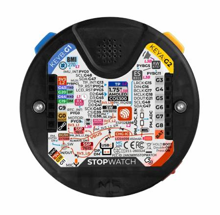 Stopwatch Dev Kit - ESP32-S3 - zestaw deweloperski - wyświetlacz AMOLED 1,75'' - M5Stack C152